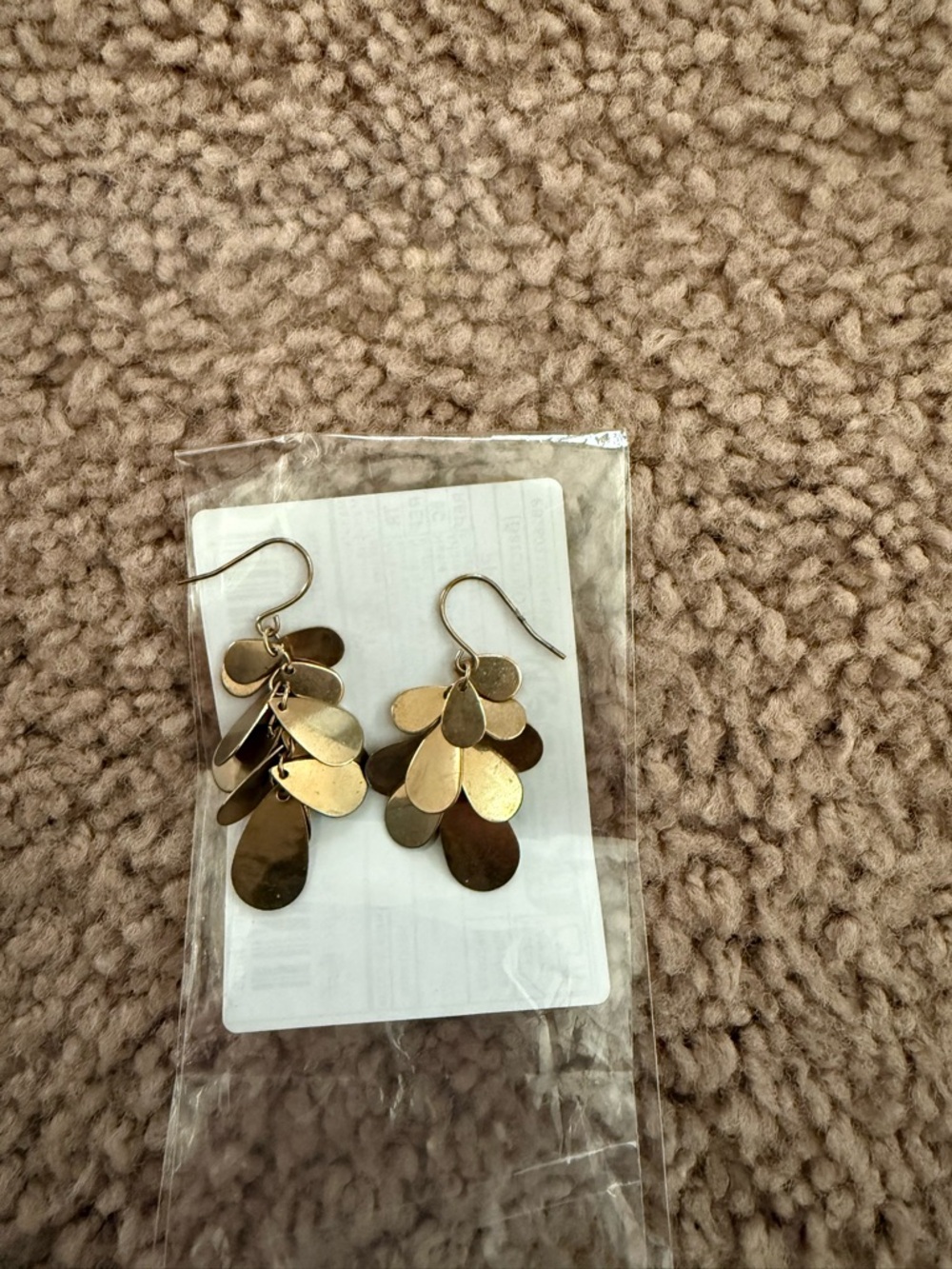 Gold Tone Teardrop Cluster Dangle Earrings - Women Jewelry